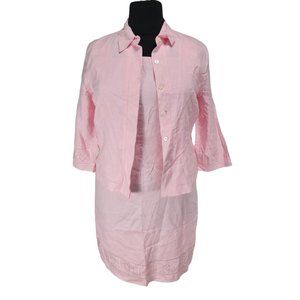 Mercer and Madison Womens Dress Set Size 16 Pink Mini Dress Button Up Top  84P